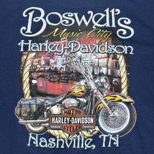Harley Davidson Shirt Mens Large Crew Tee Nashville Music City USA Motorcycles